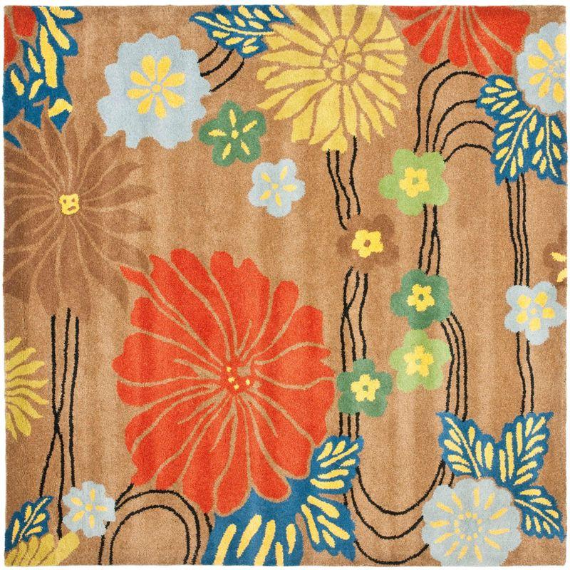 Soho SOH738 Hand Tufted Area Rug - Brown/Multi - 6'x6' - Safavieh.