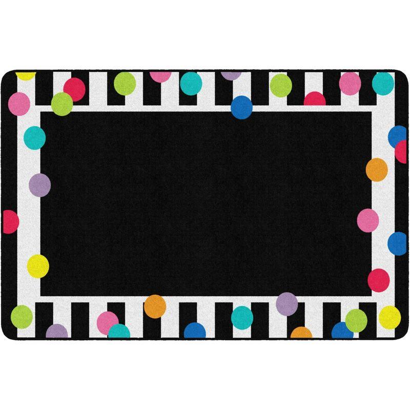 Black and White Polka Dot Rectangular Tufted Area Rug 5' x 7'