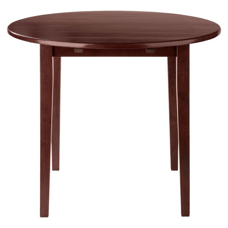 Winsome 36" Clayton Round Drop Leaf Dining Table Walnut: Hardwood Frame, Seats 4, Modern Style