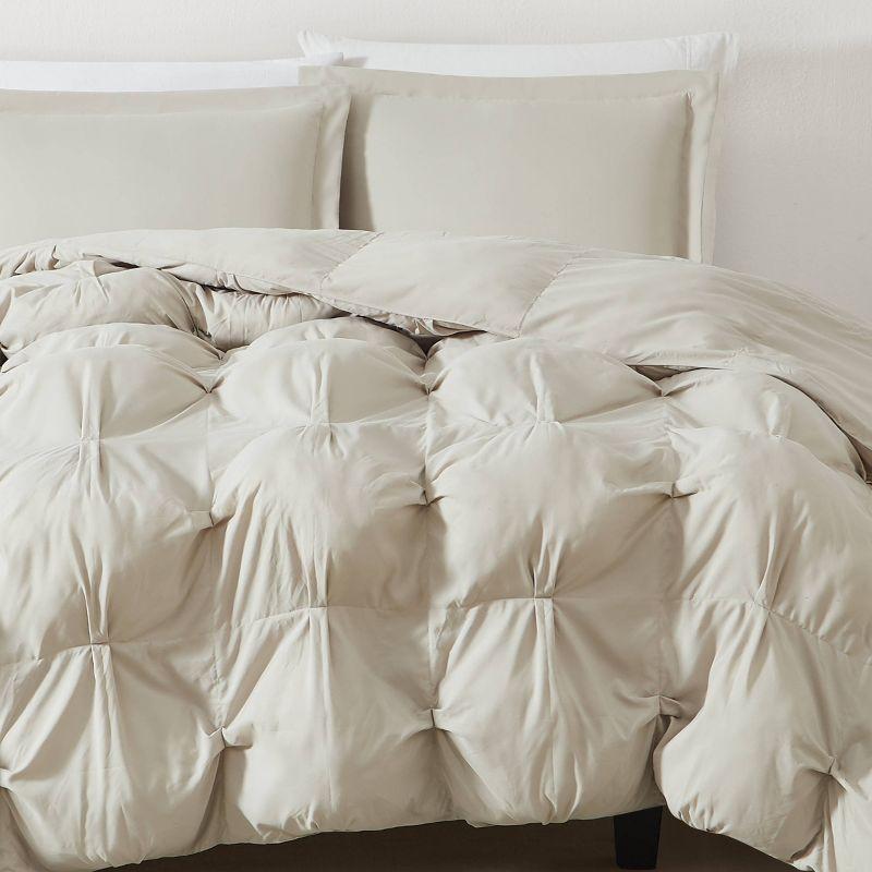 Beige Twin Microfiber Down Alternative Comforter Set