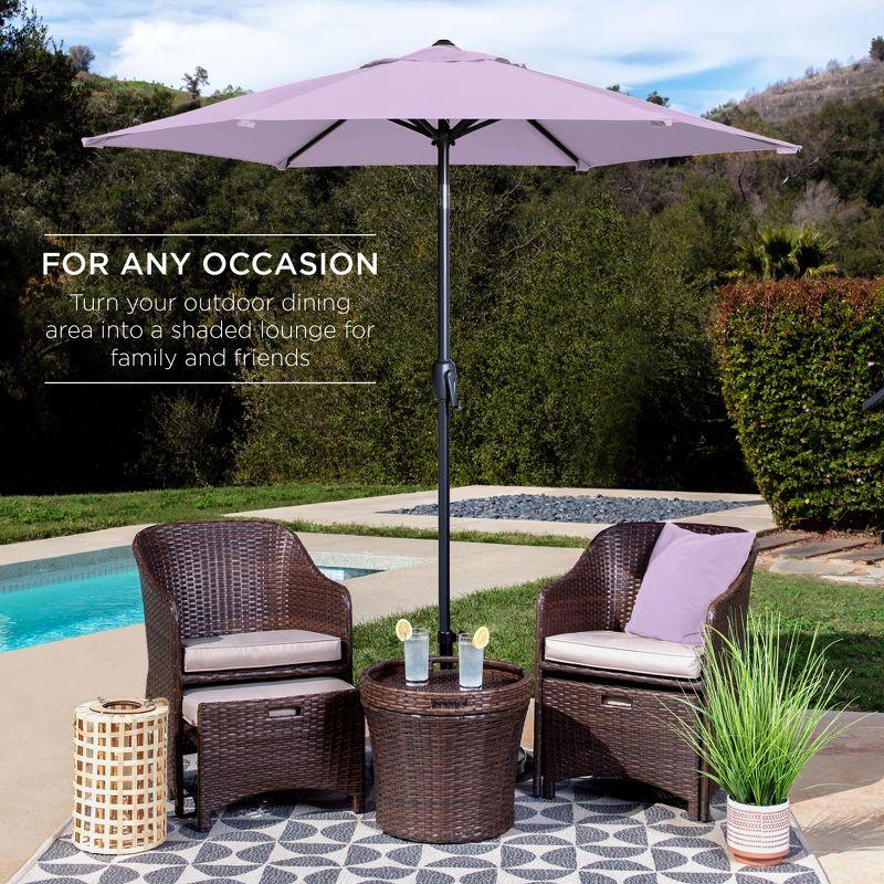Best Choice Products 7.5ft Heavy-Duty Outdoor Market Patio Umbrella w/ Push Button Tilt, Easy Crank - Lavender