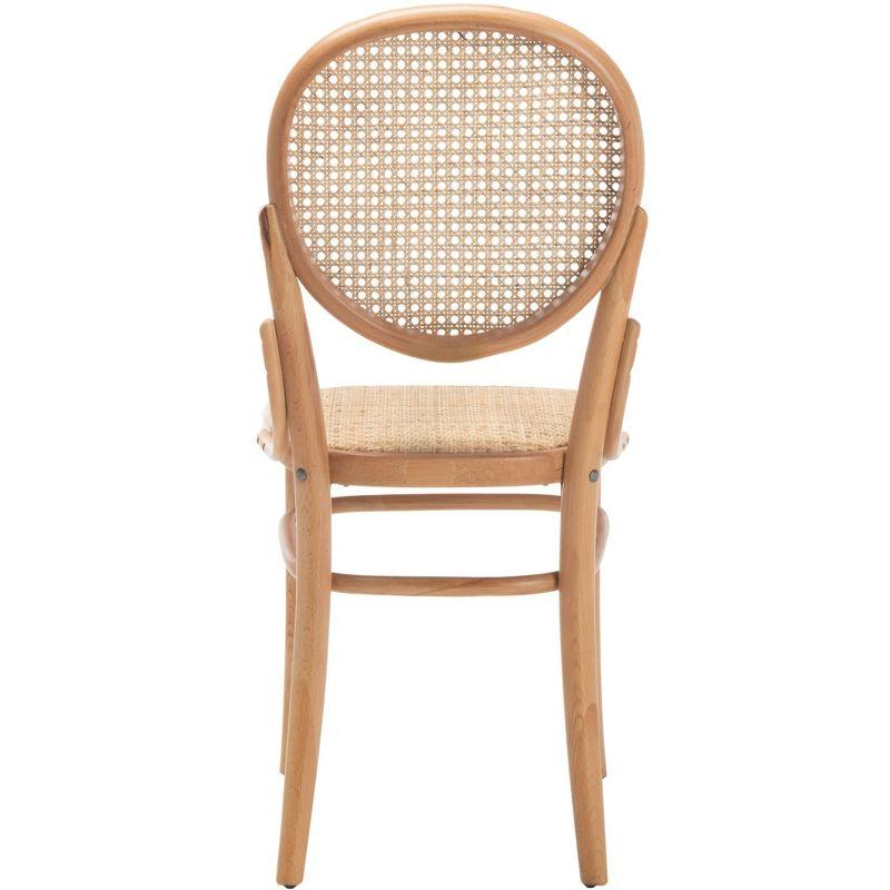 Elegant Transitional Natural Cane and Wood Side Chair