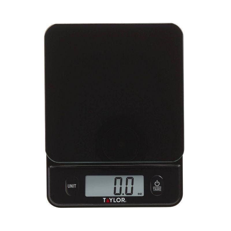 Taylor Digital Kitchen Glass Top 11lb Food Scale Black