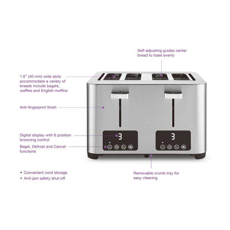 Salton 4 Slice Digital Stainless Steel Toaster