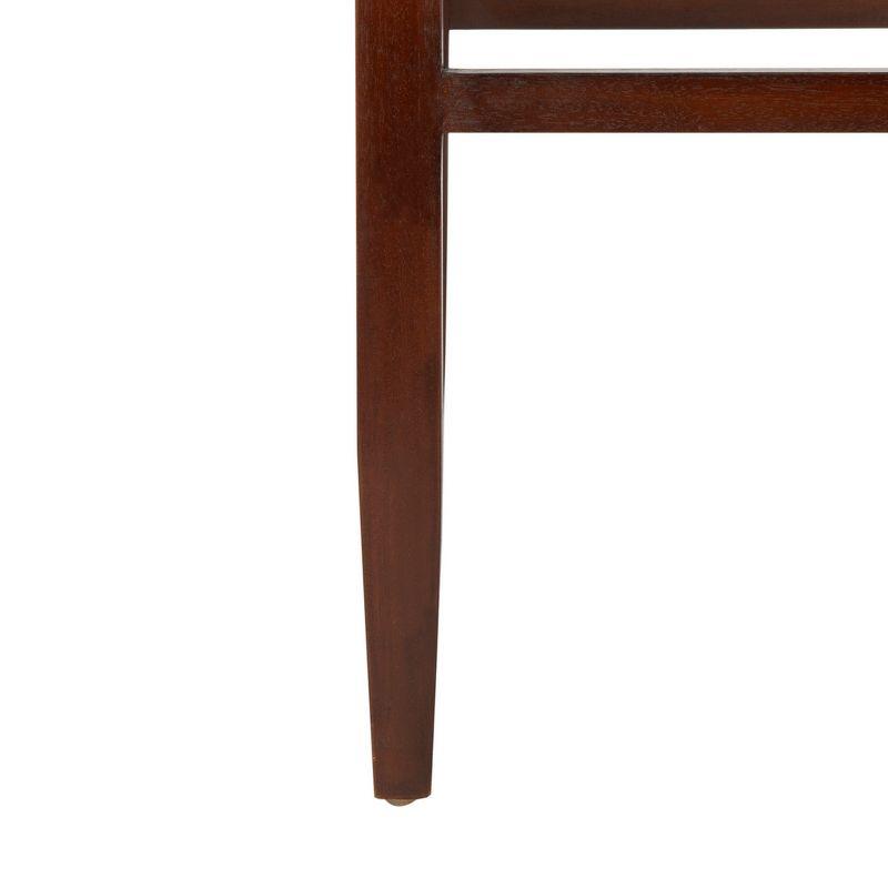 Paxton Woven Leather Counter Stool - Cognac/Walnut Finish - Safavieh