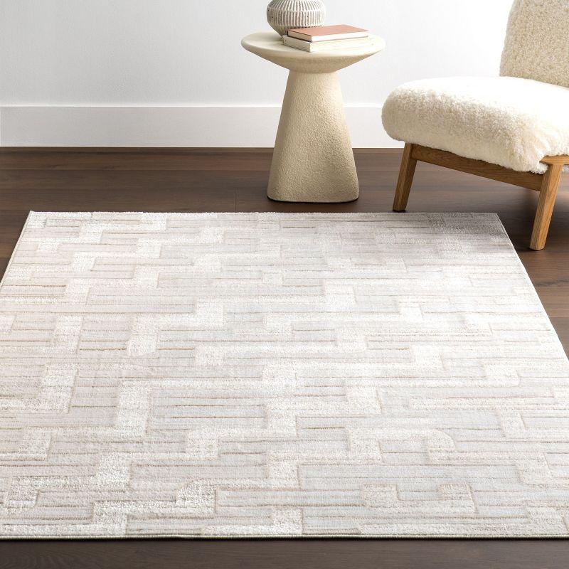 Nuloom Cailin Modern Geometric Machine Washable Indoor Area Rug, 3' x 5', Beige