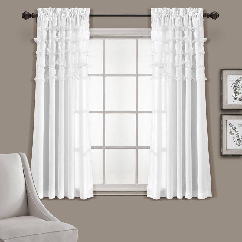 Avery Polyester Semi Sheer Curtain Pair