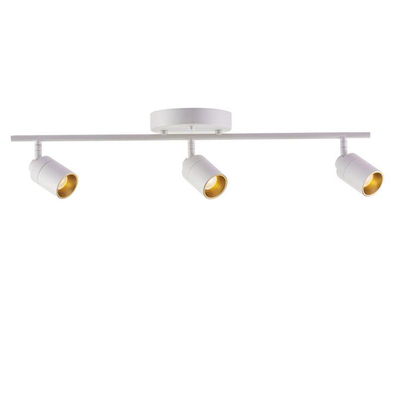 Shura White and Gold 3-Light LED Track Lighting Kit