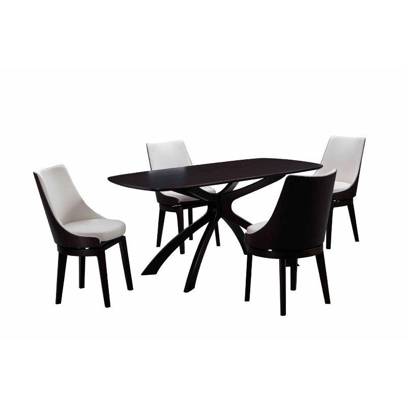 Orleans 5-Piece High Back Cream and Black Dining Set