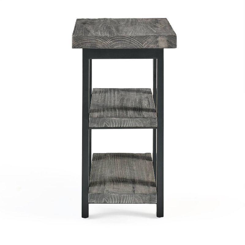 Pomona Metal and Reclaimed Wood 2 Shelf End Table Slate Gray - Alaterre Furniture