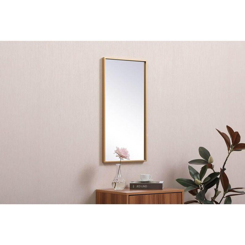 Elegant Lighting Metal frame rectangle mirror 14x28 inch in brass