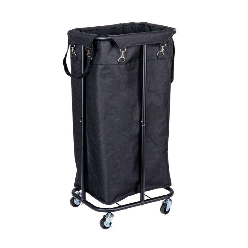 Household Essentials Metal Rolling Laundry Hamper with Handles