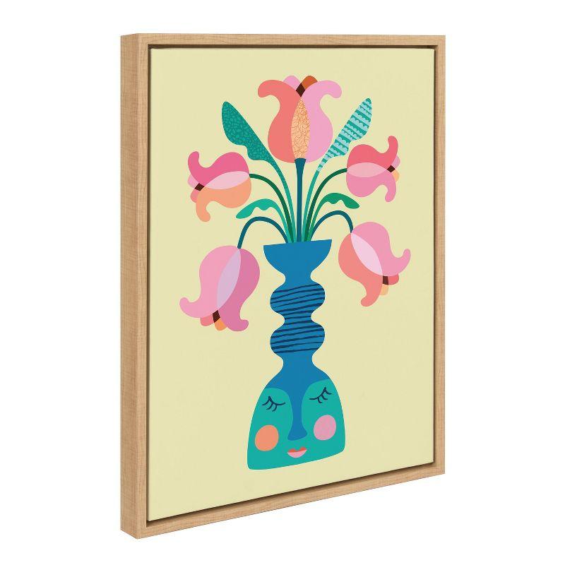 18" x 24" Sylvie Mid Century Modern Tulips Framed Canvas by Rachel Lee of My Dream Wall Natural - Kate & Laurel All Things Decor