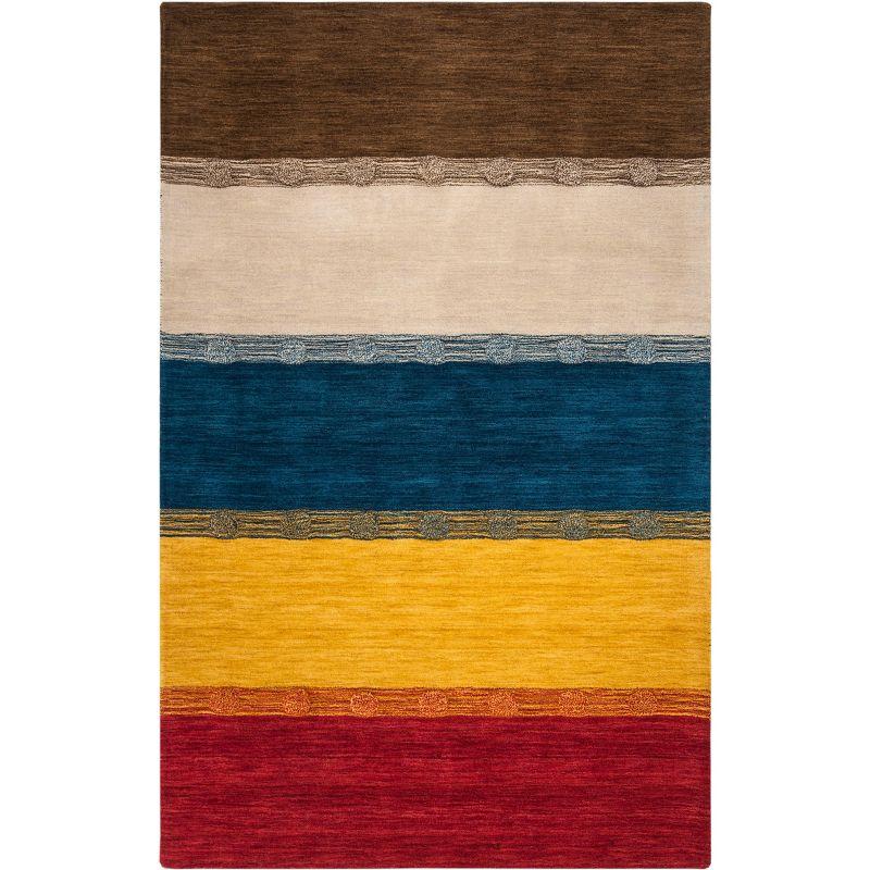 Himalaya Multicolor Hand-Knotted Wool Rectangular Rug