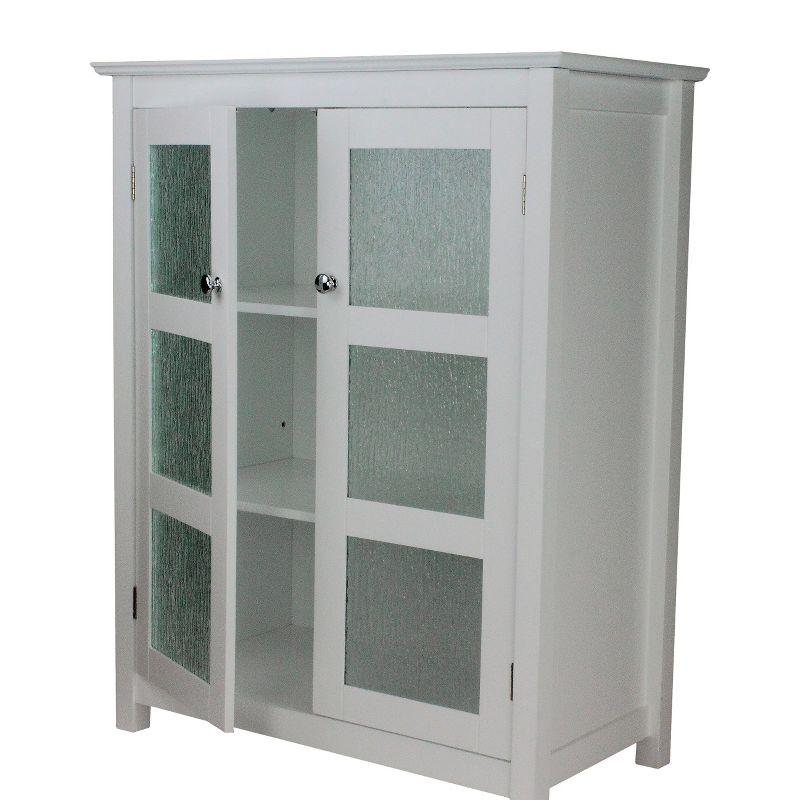 Connor Floor Cabinet White - Elegant Home Fashions: Wood Composite, 3 Shelves, 2 Doors, Anti-Tip Hardware