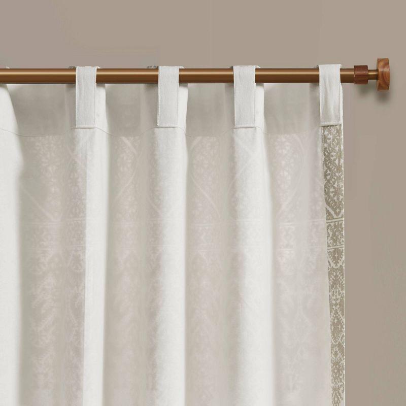 INK+IVY Mila 100% Cotton Argyle Room Darkening Single Curtain Panel with Chenille detail and Lining