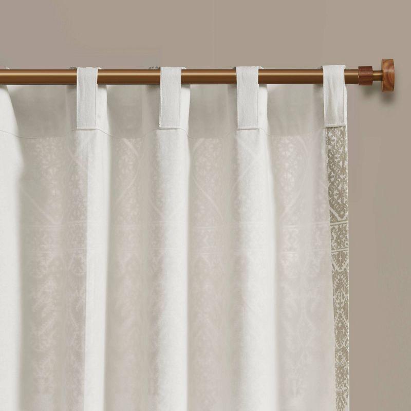 Taupe Cotton Linen Boho Chic Room-Darkening Curtain Panel