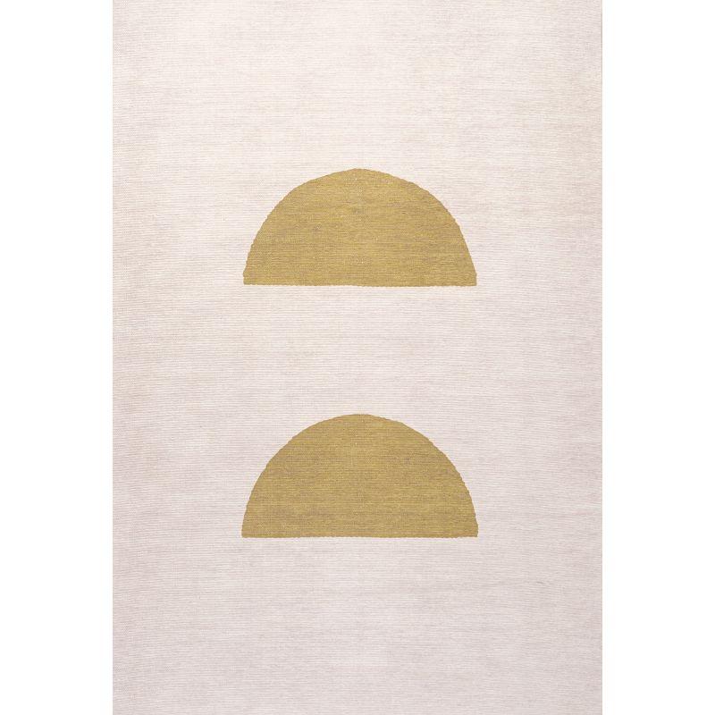 Scandinavian Minimalist Ivory Geometric 9' x 12' Synthetic Area Rug