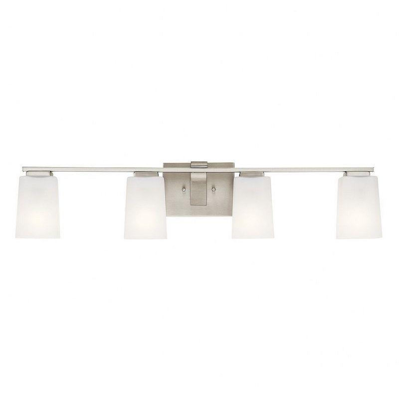 Modern 32" Brushed Nickel 4-Bulb Vanity Light Fixture