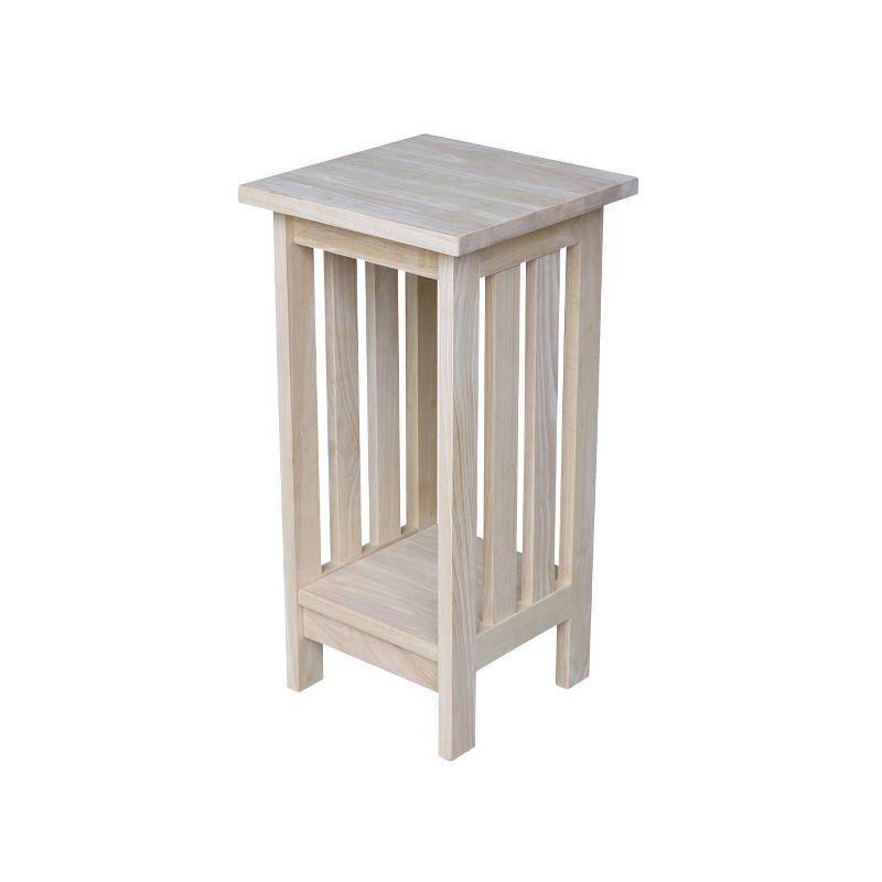 Mission Plant Stand Unfinished 24" - International Concepts: Solid Parawood, Indoor Square Holder