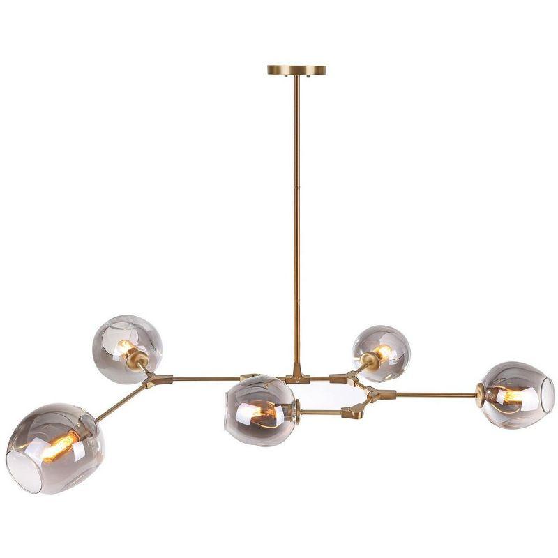 Corbett 5 Light 53.5 Inch Pendant - Brass Gold/Smoking Grey - Safavieh.