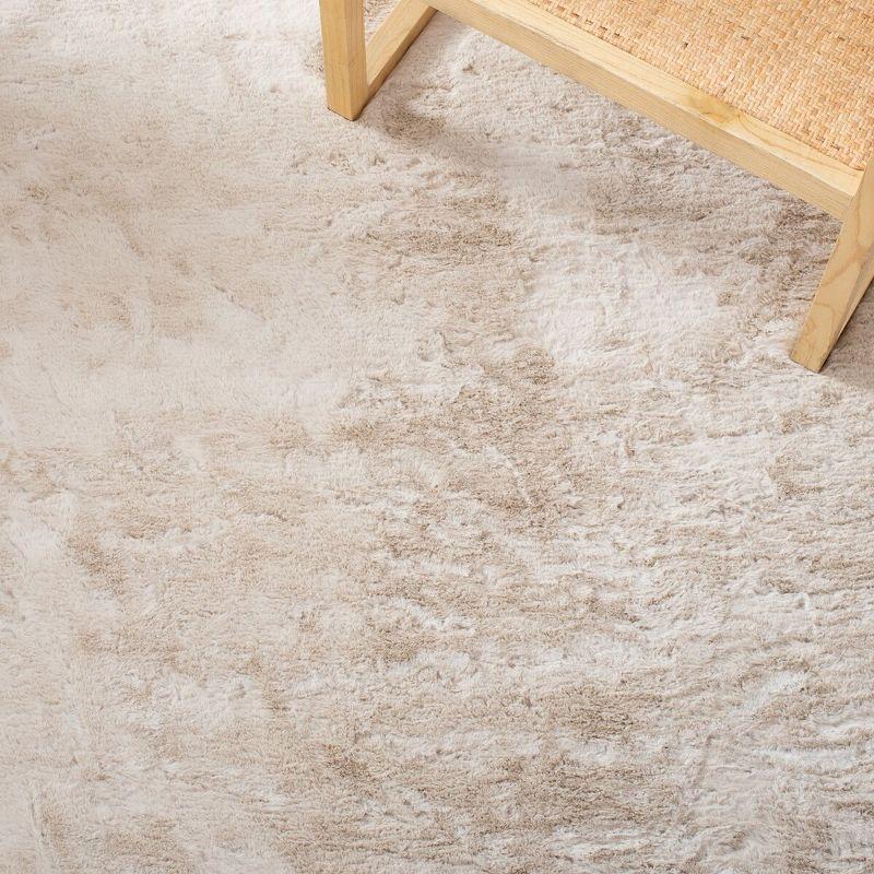 Beige Faux Sheepskin 2' x 3' Shag Area Rug