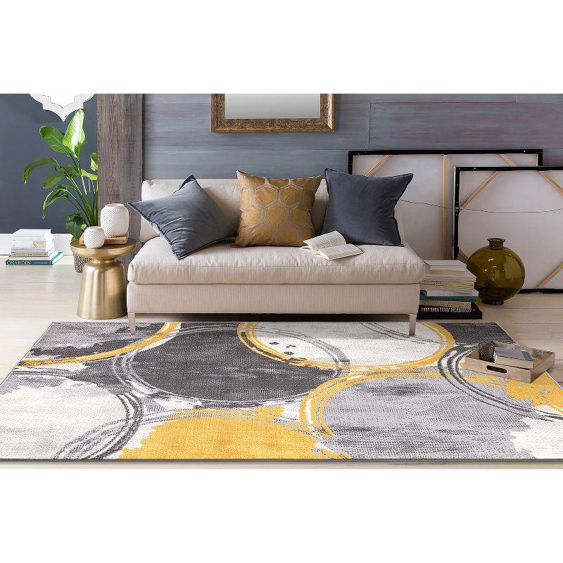 World Rug Gallery Contemporary Modern Circles Area Rug