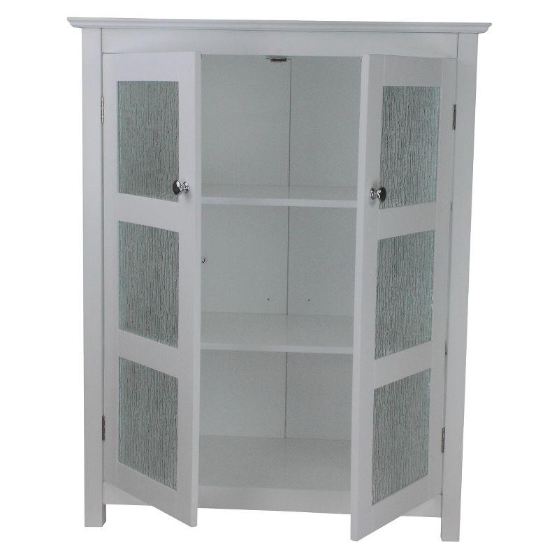 Connor Floor Cabinet White - Elegant Home Fashions: Wood Composite, 3 Shelves, 2 Doors, Anti-Tip Hardware