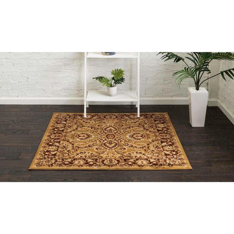 Unique Loom 4' 1 x 4' 1 Square Tan Voyage Asheville Area Rug