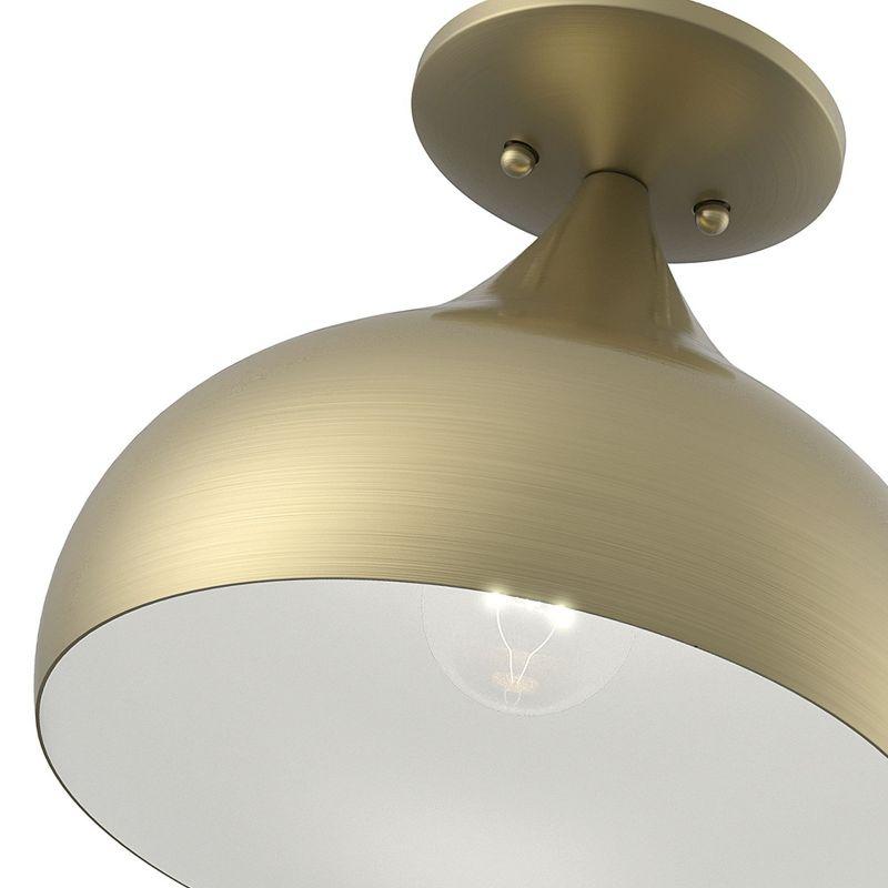 Livex Lighting Amador 1 - Light Semi-Flush Mount in  Antique Brass