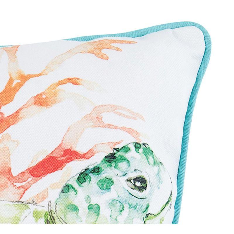 Chandler Colorful Sea Turtle Printed Throw Pillow