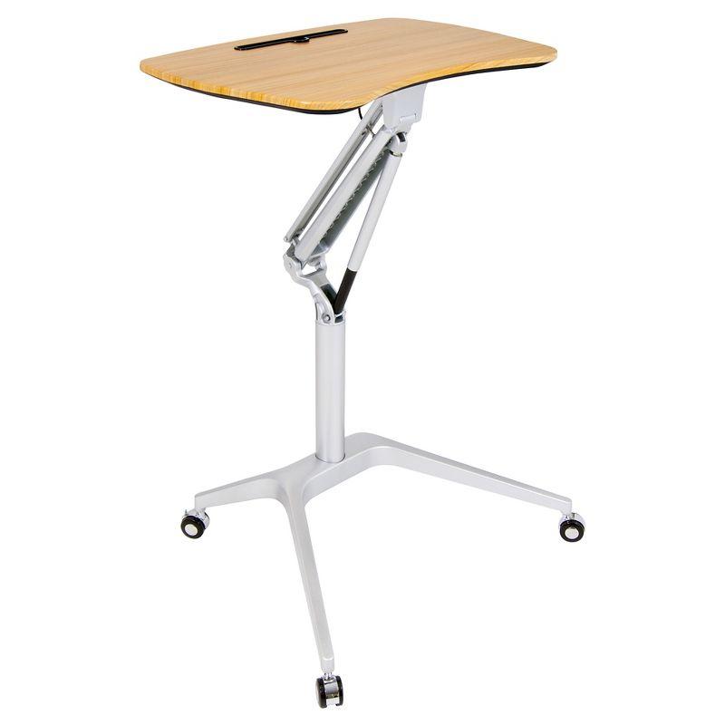 Adjustable Silver Maple Mobile Desk with Tablet Slot - 30"x22.5"