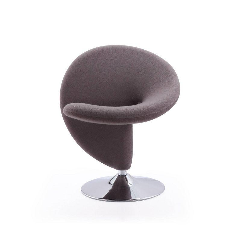 Set of 2 Curl Wool Blend Swivel Accent Chairs Gray - Manhattan Comfort: Modern Armless Design, Metal Frame, No Assembly Required