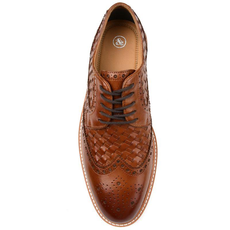 Thomas & Vine Medium and Wide Width Mens Radcliff Tru Comfort Foam Lace-up Woven Wingtip Derby, Cognac 9W