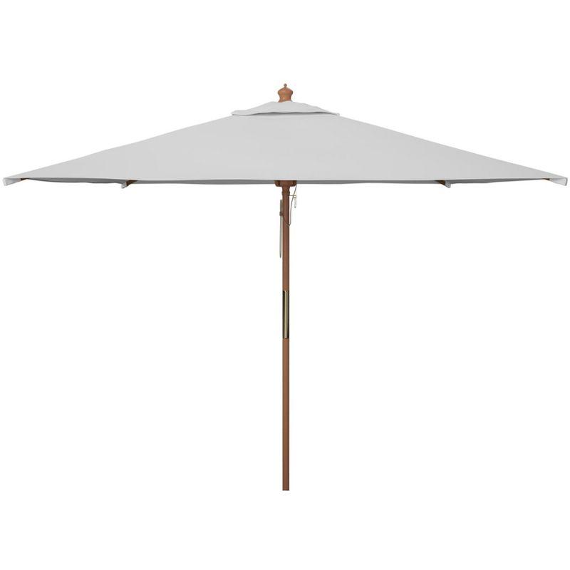 Velop 7.5 Ft Square Wooden Pulley Market Umbrella - PAT8409 - Ivory - Safavieh