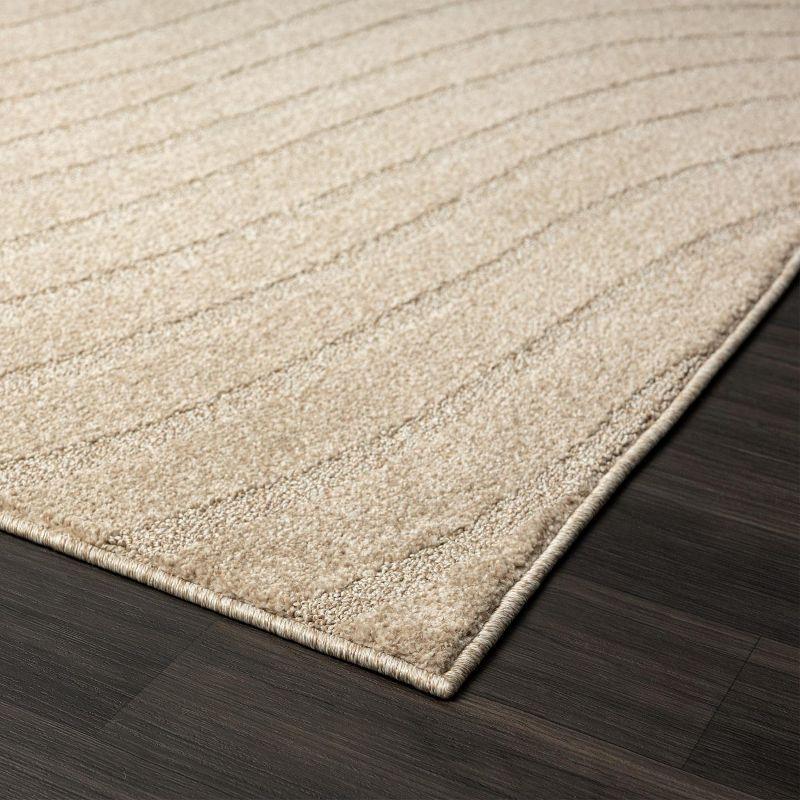 Luxe Weavers Modern Geometric Wave Beige 6x9 Area Rug
