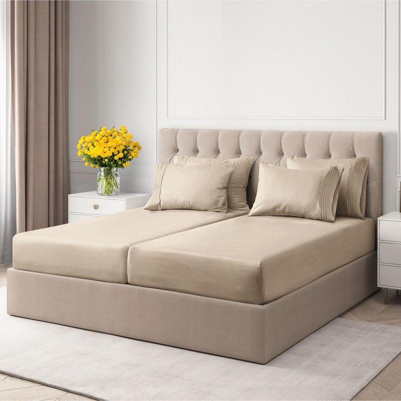 CGK Linens 6 Piece Soft & Cooling Solid Sheet Set - Wrinkle Free Luxury Bed Sheets