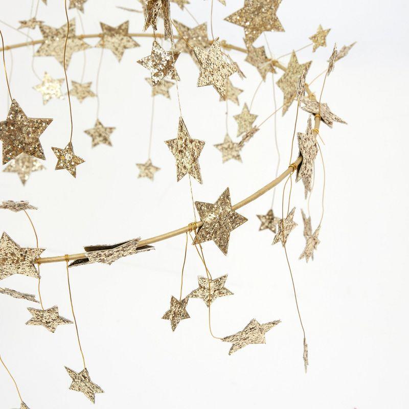 Meri Meri Gold Sparkle Star Chandelier (Pack of 1)