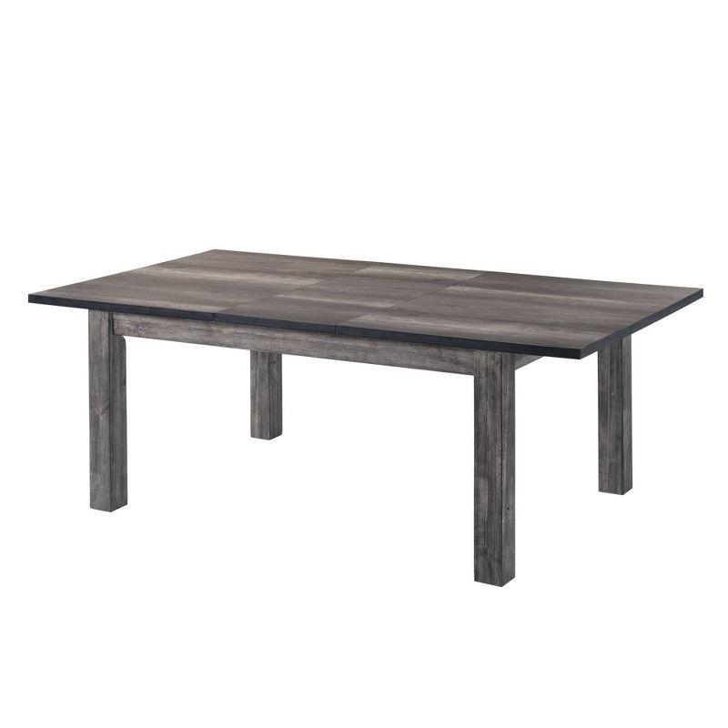 5pc Grayson Extendable Dining Table with Padded Seats Gray Oak - Picket House Furnishings: Rubberwood, Seats 6, Square Shape