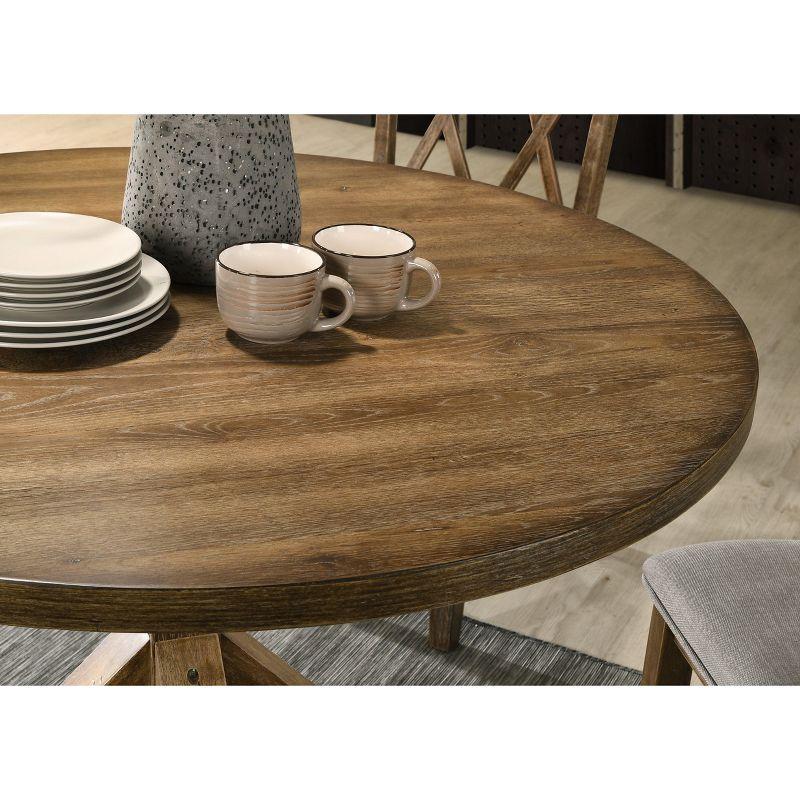 Roundhill Furniture Windvale Cross-Buck Wood 5-Piece Dining Set