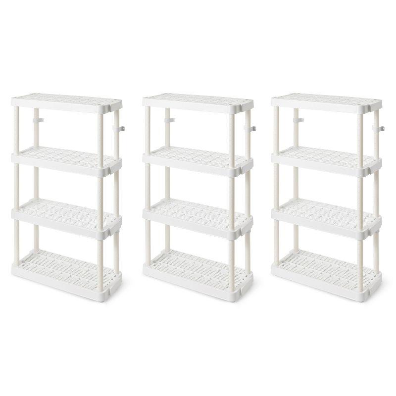 White Adjustable 4-Shelf Ventilated Storage Unit for Kids