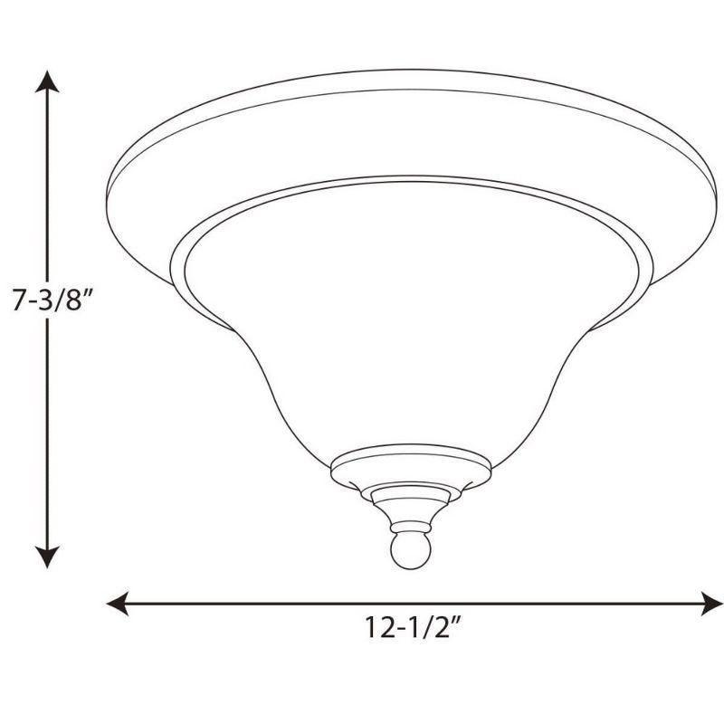 Progress Lighting Trinity 1-Light Flush Mount Ceiling Fixture, Antique Bronze, Etched Glass Shade