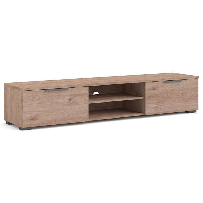 2 Drawer 2 Shelf TV Stand in Brown - Tvilum