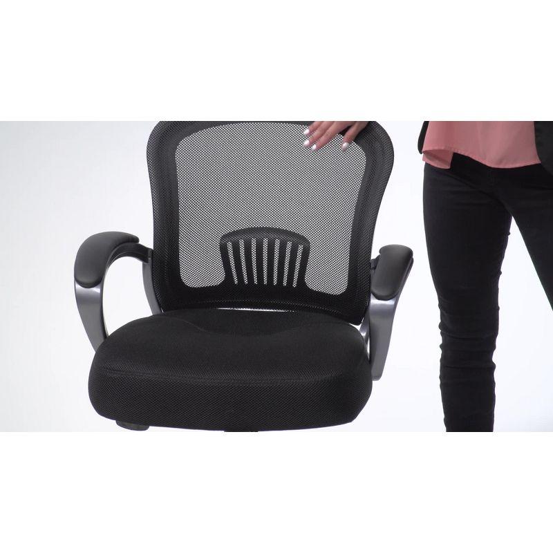 Ergonomic Mesh Task Chair Black - Boss: Swivel, Lumbar Support, Adjustable Height