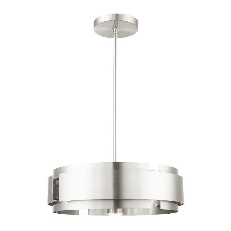 Brushed Nickel Drum 5-Light Pendant with Medium Base