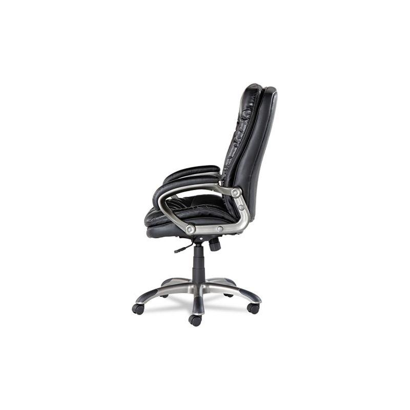 OIF Executive Swivel/Tilt Bonded Leather High-Back Chair, Supports Up to 250 lb, 18.50" to 21.65" Seat Height, Black