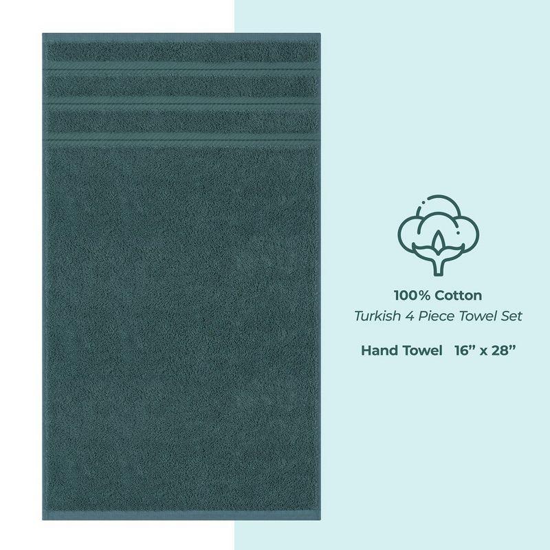 American Soft Linen Luxury Turkish 4 Piece Hand Towel Set, 100% Cotton  16x28 inches Soft and Quick Dry Hand Towels for Bathroom