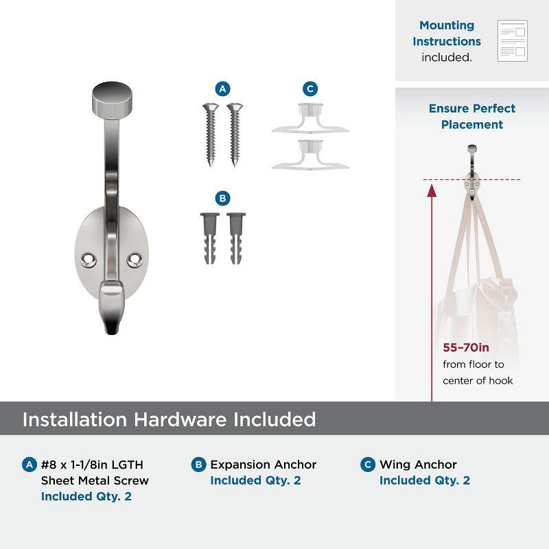 Adare Traditional Double Prong Decorative Wall Hook