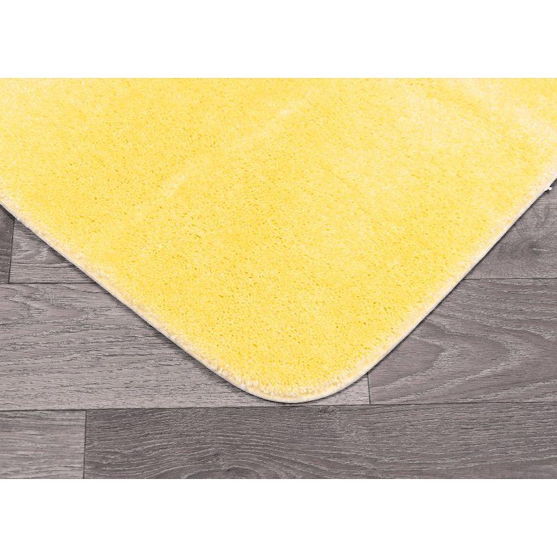 Garland Rug 24"x40" Traditional Plush Nylon Washable Bath Rug Yellow : Microfiber, Machine Washable, Non-Slip Backing
