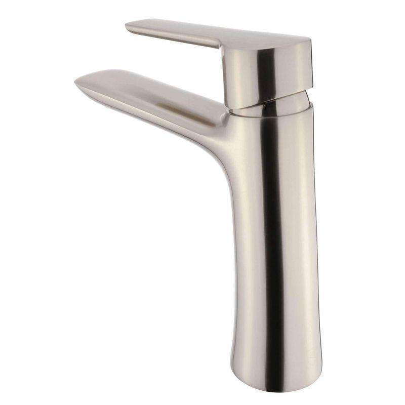 Satin Nickel Round Single Hole Bathroom Faucet